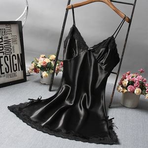 여성 섹시한 새틴 부드러운 Nightdress 레이스 란제리 여성 비밀 옷 잠옷 새 드레스 숙녀 랩 드레스 가운 섹시한 속옷