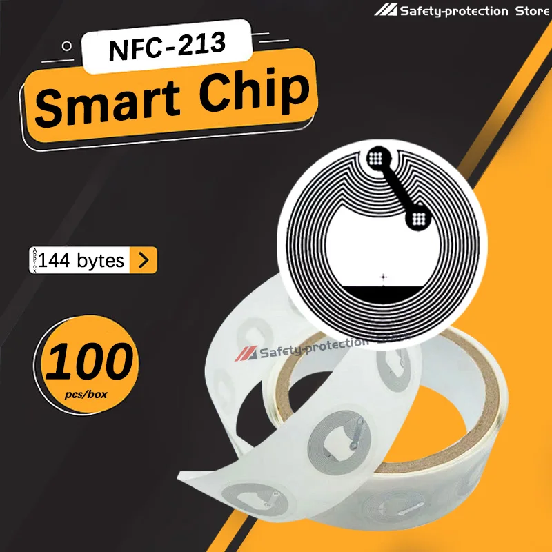 100개/상자] NFC 스티커 태그, NFC 태그, 사용 가능한 전화기, ISO 144443 A, 13.56MHz, Ntag213 114바이트