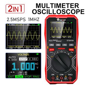 TOOLTOP ET2010A 2 in 1 디지털 오실로스코프 멀티미터 1MHz 2.5MSps 실험실 오실로스코프 전기 수리 오실로스코프