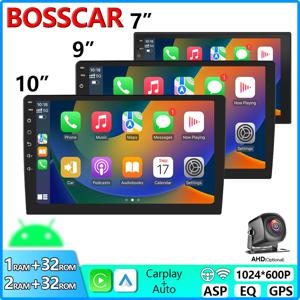 BOSSCAR 4 코어 2 딘 자동차 라디오 Androidauto Carplay 안드로이드 11 4G GPS 자동차 오디오 7 
