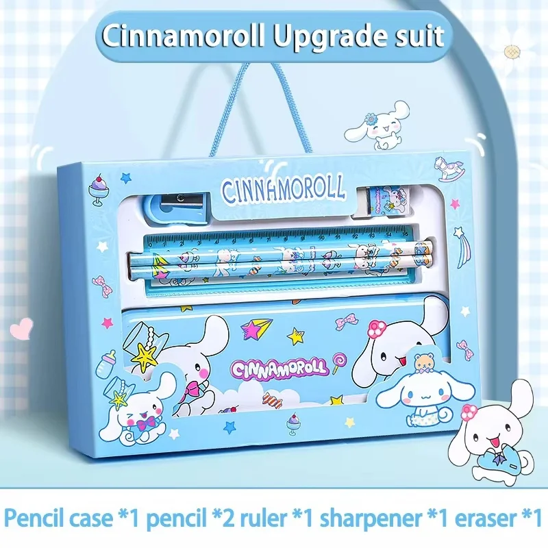 Sanrio Kuromi Melody Cinnamoroll 편지지 선물 상자 소녀 초등학교 어린이를위한 12 피스 학교 용품 Kawaii New Hot