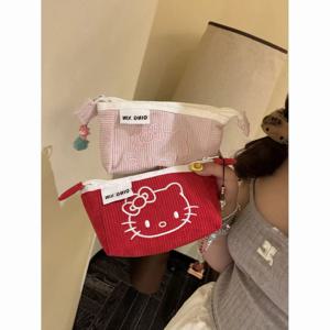 Sanrio HelloKitty 화장품 가방 귀여운 만화 대용량 패션 문구 가방 보관 가방 학습 용품 Kawaii Girl Gift
