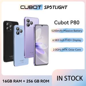 Cubot P80, 스마트폰 Android 13, 글로벌 버전, 16GB RAM(8GB+8GB 확장), 256GB ROM(1TB 확장 지원), NFC 지원, 6.583