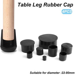 4PCS 22-80mm 라운드 블랙 PVC 부드러운 고무 파이프 슬리브 튜브 팁 프로텍터 가구 발 테이블 의자 다리 엔드 캡 커버