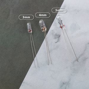 미니어처 에디슨 백열 필라멘트 라이스 전구, 0.07A, 3mm, 4mm, 5mm, 3V, 6V, 9V, 12V, 24V, 10 개/로트
