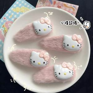 귀여운 핑크 머리핀 핀 만화 헬로 키티 소녀 바레트 앞머리 클립 여자 여자 헤어 액세서리 슬라이드 클립 쥬얼리 선물