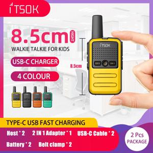 어린이용 워키토키, UHF 선물, 양방향 트랜시버, USB-C 태블릿, 다채로운 동체, C타입 워키토키, 미니 장난감, 1 ~ 5 km, 2 개