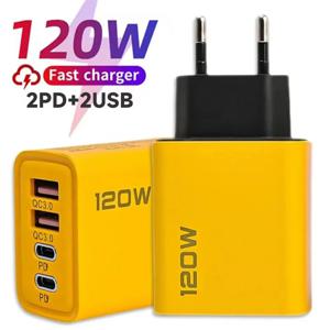 120W USB PD 충전기 유형 C 빠른 충전 EU/US 플러그 벽 충전기 iPhone Samsung Xiaomi 빠른 충전 3.0 휴대 전화 어댑터
