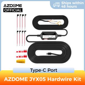 Azdome JYX05 자동차 DVR 기록 하드와이어 키트(M660/M550 Max/M300S/PG17용 Type-C 포트 포함) 저전압 보호 12V-24V 입력 5V2.5A 출력