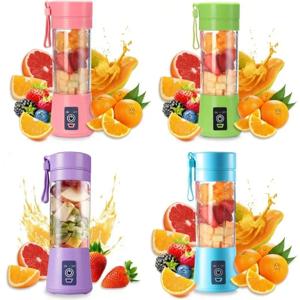 쉐이크와 스무디를위한 미니 380ML 휴대용 블렌더 충전식 USB 여행 과일 Juicer 컵 핸드 과일 블렌더 Juicing 컵