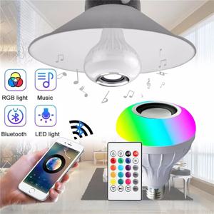 RGB 흰색 Led 전구 85-265V E27 E26 소켓 IR 원격 제어 블루투스 음악 스피커 색상 홈 파티에 대 한 변경