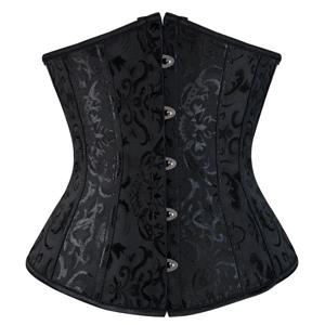 여성 고딕 섹시한 새틴 Underbust 코르셋 Bustier 허리 Cincher 슬리밍 바디 셰이퍼 Corselete 란제리 플러스 사이즈 파티 Clubwear