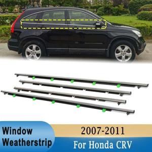혼다 CRV CR-V 2007-2011 용 창문 웨더스트립, 블랙 크롬 문짝 몰딩 트림 벨트, 외부 창문 유리 도장 벨트