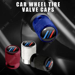 자동차 CNC 알루미늄 트라이 컬러 스트라이프 스트립 장식 엠블럼 4pcs 타이어 밸브 공기 포트 스템 커버 캡 휠 허브 액세서리