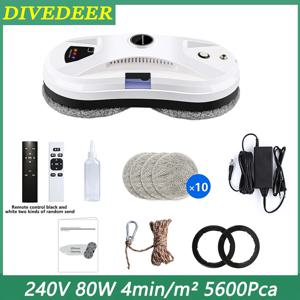 DIVEDEER 자동 물 스프레이 기능을 갖춘 지능형 물 스프레이 창 클리너 낙하 방지 자기 유리 홈 스마트 클리너