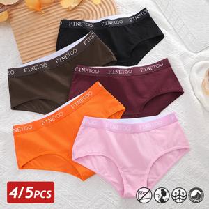 4/5PCS 여성 코 튼 팬티 섹시 한 낮은 허리 탄성 팬티 편지 스트랩 속옷 여성 솔리드 스포츠 팬티 부드러운 란제리