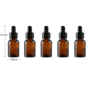 체중계 에센셜 오일 유리 앰버 액체 피펫 병, 리필 가능한 병, 여행 도구, 스포이드 병, 5ml, 10ml, 15ml, 5 개