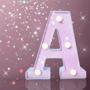 결혼식, 제안, 생일, 파티, 사진 소품, 배터리 구동 핑크 반짝이 장식 조명에 대 한 1PC 16cm LED 문자 및 숫자 조명