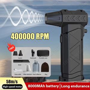 8000mAh 미니 터보 제트 팬 400000 RPM 강력한 공기 송풍기 진공 먼지 청소기 강한 바람 브러시리스 터보 제트 송풍기