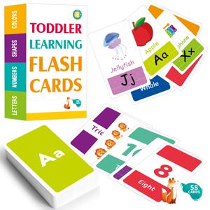 58 개/대 ABC 알파벳 문자 번호 모양 색상 조기 교육 아기 학습 카드 Flashcards 게임 퍼즐 어린이 선물 용품
