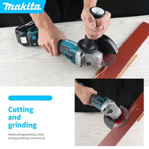 Makita 브러시리스 리튬 전기 앵글 연마기, 충전식 절단기, 고출력 연마기, DGA404, 18V, 125mm