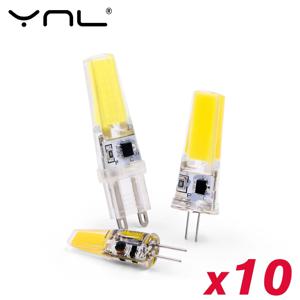 10 개/몫 COB LED G4 G9 E14 3W 6W 전구 AC 12V 220V LED 램프 스포트라이트 샹들리에 조명 교체 30W 60W 할로겐 램프