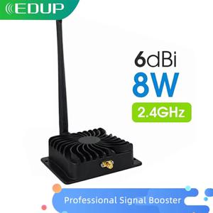 EDUP 와이파이 전원 신호 증폭기 라우터 범위 확장 부스터, 2.4GHz, 8W, 6dBi 무선 안테나 어댑터, 802.11b/g/n