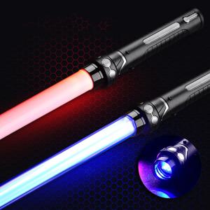 새로운 80/66cm Lightsaber Dueling RGB 레이저 칼 장난감 라이트 세이버 7 색 키즈 포스 FX FOC 블래스터 장난감 제다이 레이저 칼 선물 2P
