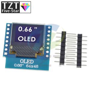 WEMOS D1 MINI ESP32 모듈용 TZT 0.66 인치 OLED 디스플레이 모듈 Arduino AVR STM32 64x48 0.66