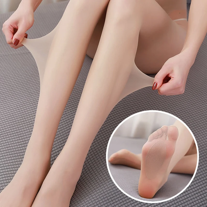 여성 스타킹을위한 초박형 나일론 팬티 스타킹 솔리드 컬러 탄성 스키니 여성 블랙 스킨 통기성 투명 스타킹