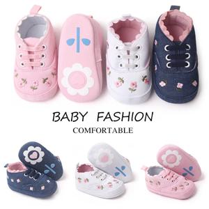 여아용 레트로 코튼 신발, 봄 가을 유아 프리워커, 부드러운 바닥, 첫 워커, 0-18m