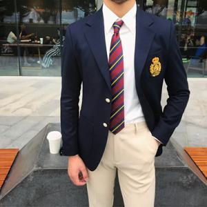 패션 남자 정장 싱글 브레스트 노치 라펠 자켓 비즈니스 캐주얼 블레이저 코트 웨딩 파티 슬림 턱시도 (자켓 만)
