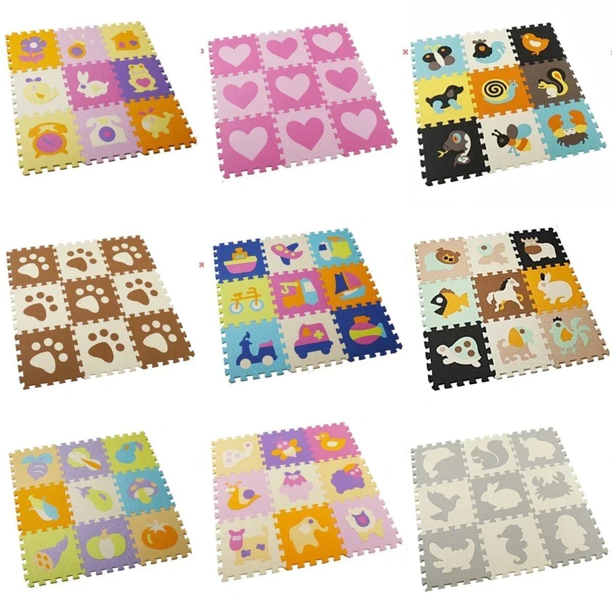 30*30*1cm 9Pcs 어린이를위한 바닥 매트 퍼즐 세트 Eva Foam 아기 바닥 매트 게임 유아를위한 대화 형 장난감 놀이 매트 아기 장난감