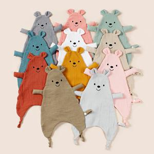 귀여운 곰 아기 면화 이불 담요 신생아 잠자는 인형 토끼 귀 수면 장난감 진정 수건 Bibs 타액 수건 새로운