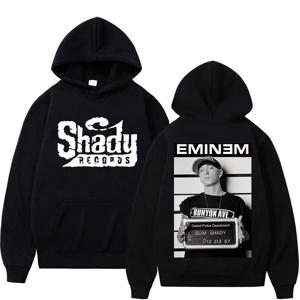 랩퍼 Eminem 양면 인쇄 까마귀 남성 여성 힙합 빈티지 대형 후드 트렌드 패션 후드 티 스트리트웨어