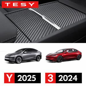 Tesla Model Y Launch 2025 Model 3 Highland 2024 센터 콘솔 패널 스티커 스웨이드 필름 탄소 목재 중앙 제어 커버