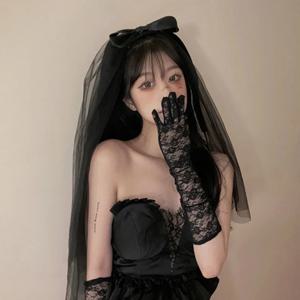 웨딩 얇은 명주 그물 흰색 베이지 블랙 신부 베일 리본 가장자리 우아한 여성 액세서리 짧은 여성 베일, 나비 매듭 장식