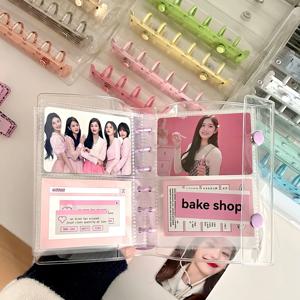 확대 A7 더블 버튼 투명 PVC 소프트 커버 바인더 커버 저널 스케치북 액세서리 일기 사무용품