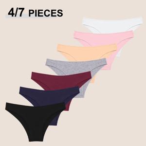 4/7PCS 코 튼 속옷 원활한 여성 M-2XL 편안한 팬티 숙 녀 플러스 크기 Underpant 솔리드 컬러 팬티 여성 란제리