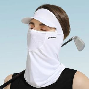 통기성 아이스 실크 마스크, 자외선 방지 마스크, 풀 페이스 보호, 자외선 방지, 목 무게추, 각반