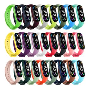 Xiaomi Mi Band 4 5 6 7 팔찌 스포츠 시계 손목 밴드 Miband4 miband7 Correa Mi band 3 4 5 6 7 밴드 용 공식 실리콘 스트랩