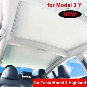 Tesla Model 3+ Highland 2024 모델 Y 2023 아이스 천 버클 Sun Pare 유리 전면 후면 선 루프 채광창 액세서리 용 Sun Shades