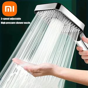Xiaomi 13cm 대형 패널 3 가지 모드 조정 가능한 샤워 헤드 고압 마사지 샤워 헤드 필터 요소 홈 욕실 액세서리