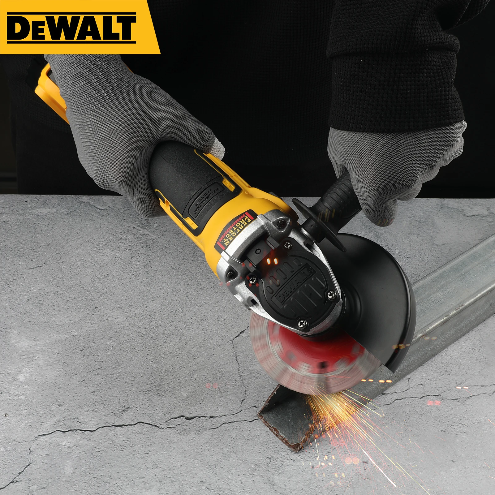 2025 DEWALT 플랫 헤드 앵글 연마기 베어 공작 기계 절단기, 18V 리튬 배터리 브러시리스 공구, DCG405, 125mm