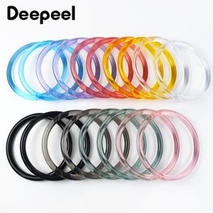 2/4Pcs Deepeel 10cm 아크릴 원형 핸들 가방 투명 플라스틱 핸드백 장식 핸들 수지 반지 DIY 수하물 부품