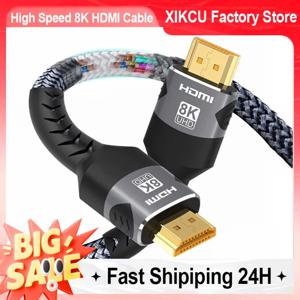 8K HDMI 호환 케이블 4K@120Hz 8K@60Hz HDMI 2.1 케이블 RTX 3080 eARC HDR 비디오 케이블용 48Gbps 어댑터 PC 노트북 TV 박스 PS5