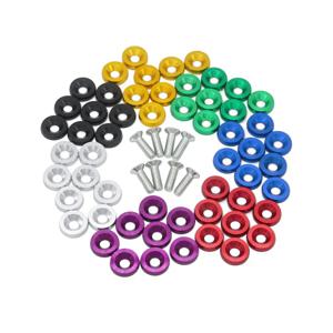 40pcs M6 알루미늄 자동차 수정 된 육각 패스너 펜더 와셔 볼트 JDM 범퍼 엔진 오목 나사 유니버설