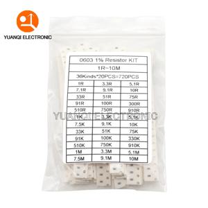 720pcs 1% 0603 0805 1206 SMD 칩 저항기 모듬 키트 1 ohm - 10M 36valuesX20pcs 저항 샘플 세트