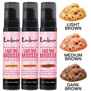 LOCKMIO 천연 레이스 틴트 스프레이 염색 폼 무스 여성용 100ML 가발 메쉬 스킨 피팅 보이지 않는 착색제 코스프레 가발 염료 안개