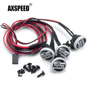 AXSPEED 2/4Pcs TRX-4 축 SCX10 Tamiya CC01 D90 TF2 1:10 RC 크롤러 자동차 업그레이드 부품 용 원형 플라스틱 커버가있는 LED 라이트